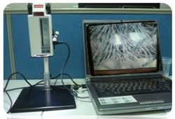Digital Microscope used in technical outerwear manufacturing
