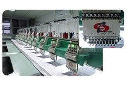 SHIMADA Embroidery Machine used in technical outerwear manufacturing